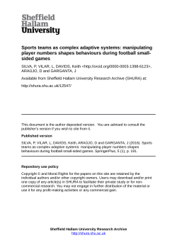 Sports teams as complex adaptive systems - SHURA