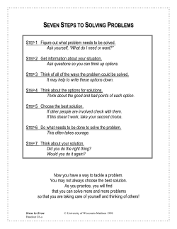 seven steps to solving problems - University of Wisconsin&ndash;Madison
