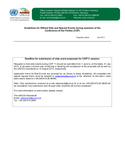 Guidelines for Official Side and Special Events during sessions of