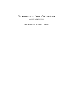 The representation theory of finite sets and correspondences Serge