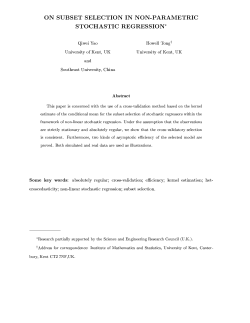 On subset selection in non-parametric stochastic