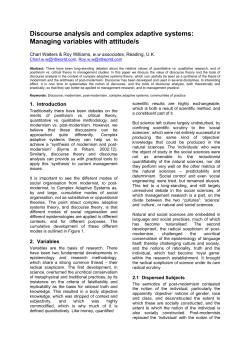 Discourse analysis and complex adaptive systems: Managing