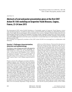 Abstracts of oral and poster presentation given at the first COST