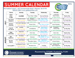 Summer Camp - Calendar Template