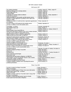 Academic Calendar 2017