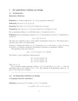 1 An equivalence relation on strings