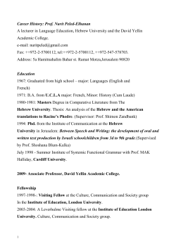 Prof. Nurit Peled-Elhanan A lecturer in Language Education