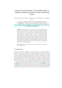 Closed form Expression of the Saddle Point in Cognitive Radio and