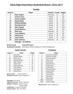 Solon High School Boys Basketball Roster