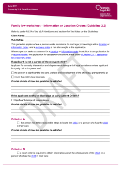 Factsheet_Generic - VLA Handbook for lawyers