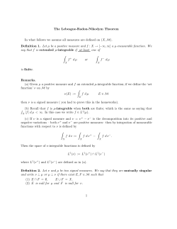 The Lebesgue-Radon-Nikodym Theorem In what