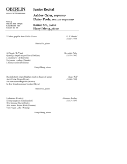 Sunday May 01, 2011, 4:30 pm Kulas Recital Hall Concert No. 348
