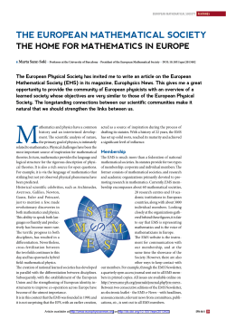 The European Mathematical Society: the home