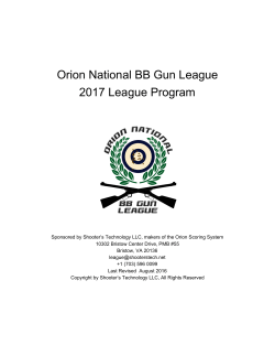 Orion National BB Gun League 2017 League Program