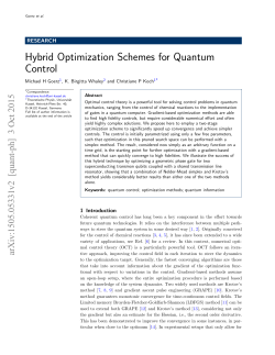 Hybrid Optimization Schemes for Quantum Control