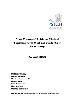Bedside teaching - Royal College of Psychiatrists
