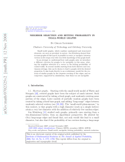 Neighbor selection and hitting probability in small