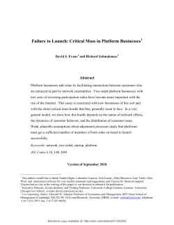 Failure to Launch: Critical Mass in Platform Businesses