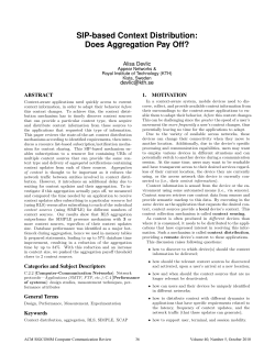 SIP-based Context Distribution: Does Aggregation Pay Off?