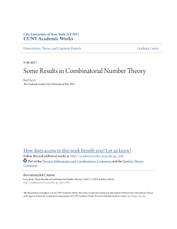 Some Results in Combinatorial Number Theory