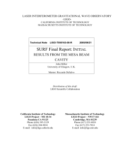 SURF Final Report: Initial results from the mesa beam