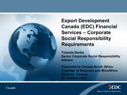 EDC Support for Mining in Africa &ndash; Corporate Social Responsibility