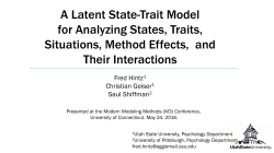 A Latent State-Trait Model for Analyzing States, Traits, Situations