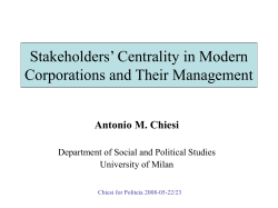 Stakeholders` Centrality in Modern Corporations and Their