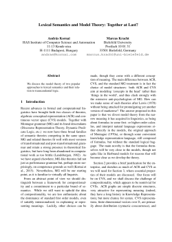 Lexical Semantics and Model Theory: Together at Last?