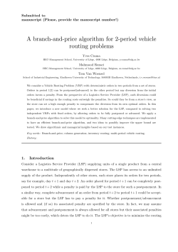 A branch-and-price algorithm for 2-period vehicle