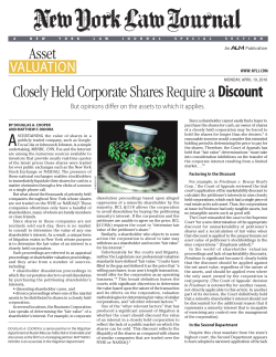 Asset Closely Held Corporate Shares Require a Discount