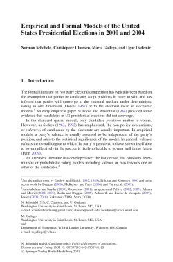 Empirical and Formal Models of the United States Presidential