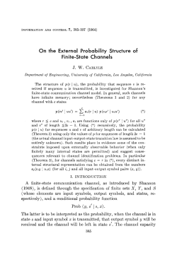On the External Probability Structure of Finite-State