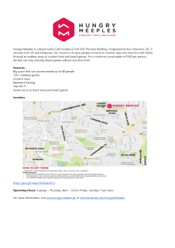 Hungry Meeples is a Board Game Caf&eacute; located at Unit 302