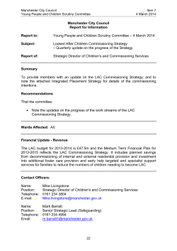 7. Looked After Children Commissioning Strategy
