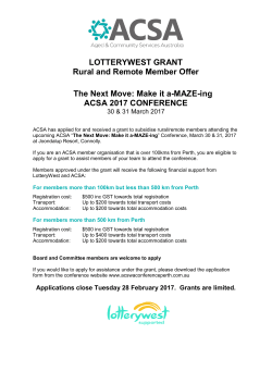 LOTTERYWEST GRANT Rural and Remote Member Offer The Next