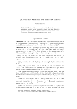 a quaternion algebra o - IMJ-PRG