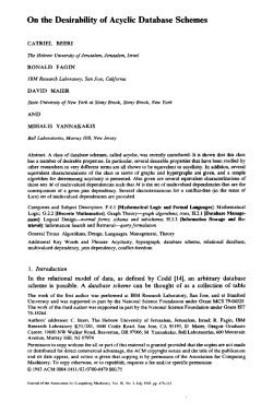 On the Desirability of Acyclic Database Schemes