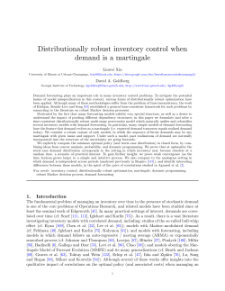 L. Xin and D.A. Goldberg. Distributionally robust inventory control