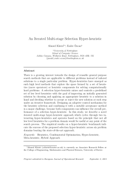 An Iterated Multi-stage Selection Hyper-heuristic
