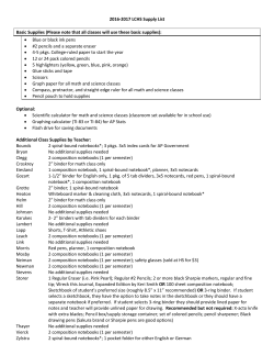 2016-2017 LCHS Supply List Optional