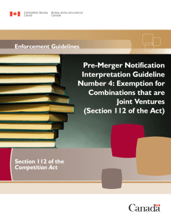 Exemption for Combinations that are Joint Ventures (Section 112 of th