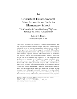 "Consistent Environmental Stimulation from Birth to Elementary