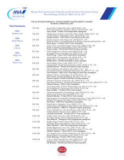 final round pairings