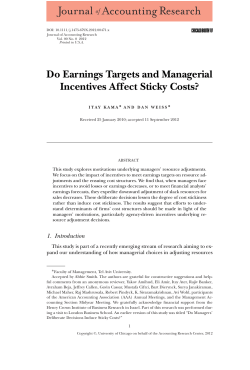 Do Earnings Targets and Managerial Incentives Affect Sticky Costs