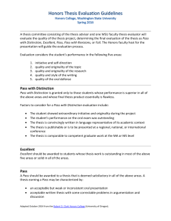 Pass with Distinction Excellent Pass