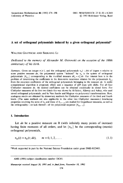 A set of orthogonal polynomials induced by a given orthogonal