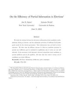 On the Efficiency of Partial Information in Elections