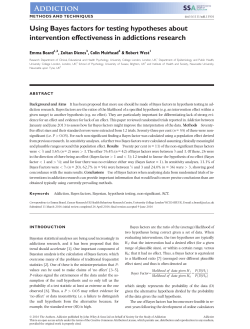 Using Bayes Factors for testing hypotheses about intervention