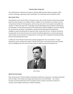 Friends of Alan Turing Scholarship